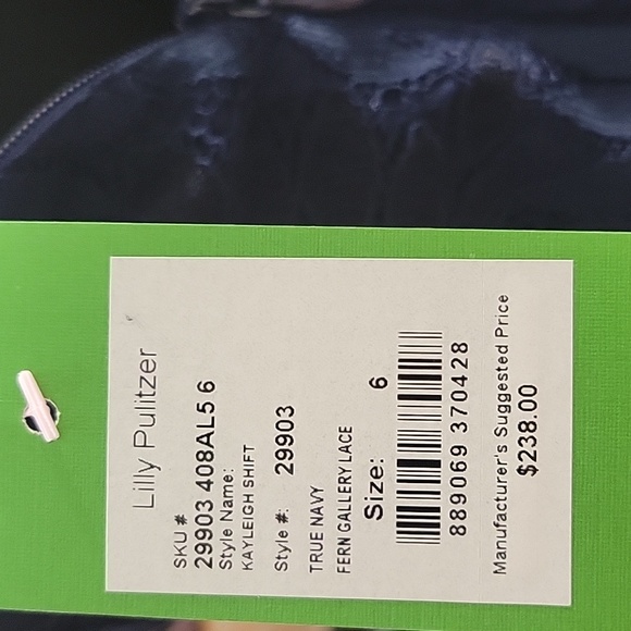 LILLY PULITZER KAYLEIGH SCALLOPED LACE SHIFT DRESS NAVY 29903 Size 6 NWT - Picture 8 of 11